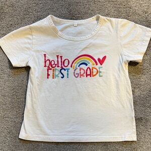 Kids White 'Hello First Grade' T-Shirt